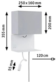 Paulmann 78913 - LED/2,5W + 1xE27/40W Applique da parete con porta USB MERANI 230V