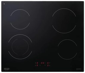 Piano cottura elettrico 4 zone L 60 cm PVC 61 N DE'LONGHI nero
