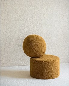 Pouf per bambini marrone con rivestimento in bouclé – Wigiwama