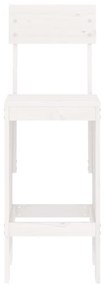 Sgabelli da bar 2pz bianchi 40x48,5x115,5cm legno massello pino