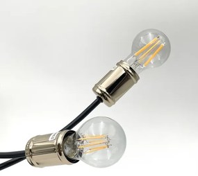Lampadario a plafone ANYA 6xE27/15W/230V nero/oro