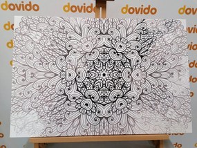 Stampa su tela – Mandala etnica in bianco e nero