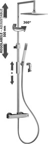 Paffoni syncro top zcol655 colonna doccia regolabile con miscelatore termostatico 2 uscite e doccetta cromo