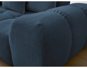 Divano angolare blu scuro allungabile e con contenitore (penisola a sinistra/a L) con rivestimento in ciniglia Everest – Bobochic Paris