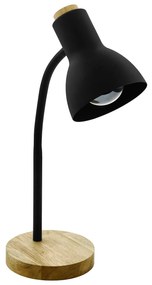 Lampada Da Tavolo Minimal Veradal Legno Nero 1 Luce E27