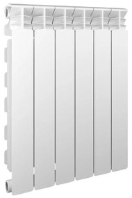 Radiatore acqua calda EQUATION ALU-RAD in alluminio 1 colonna, 6 elementi, interasse 600 mm, BIANCO