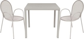 INDEX - set tavolo in alluminio cm 80 x 80 x 73h con 2 poltrone Maris