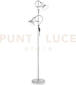 Polly lampada da terra orientabile argento 2 luci attacco e27
