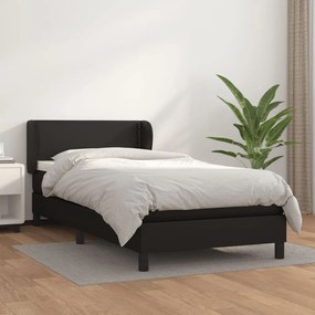 Giroletto A Molle Con Materasso Nero 90x200 Cm İn Similpelle /