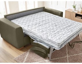 Divano verde/marrone allungabile con rivestimento in velluto a coste 225 cm Augustin – Bobochic Paris