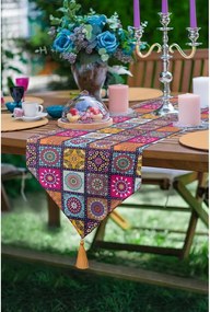 Runner 45x140 cm Mandala Tiles – Minimalist Cushion Covers