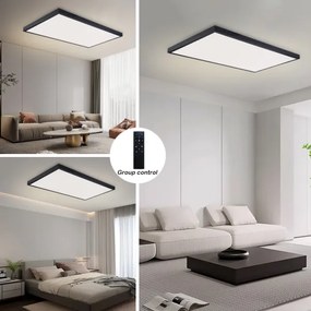 Brilagi-LED Plafoniera da bagno dimmerabile FRAME SMART LED/96W/230V IP44 nero + telecomando