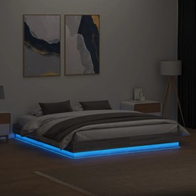 Giroletto con luci led grigio sonoma 180x200 cm