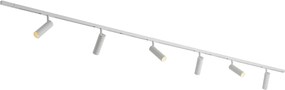Sistema di illuminazione a binario moderno con 6 faretti bianco 1 fase - Slimline Uzzy