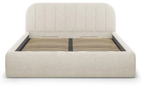 Letto matrimoniale imbottito color crema con contenitore con rete inclusa 200x200 cm Juno – Windsor &amp; Co Sofas
