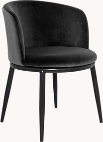Set di 2 sedie da pranzo in velluto con braccioli Filmore
