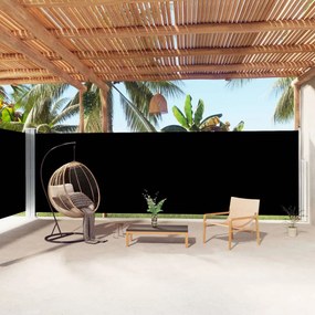 Tenda Da Sole Laterale Retrattile Nera 200x1000 Cm /