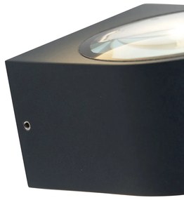 Applique da parete per esterni moderna nera con LED 2 luci IP54 - Carla