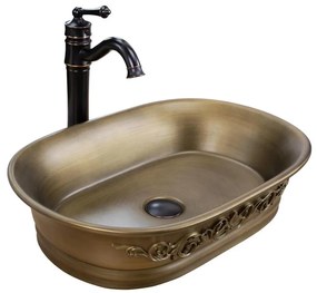 REA-U3305 - Lavabo da appoggio WILMA RUSTIC 38x55 cm ceramica/rame