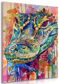 Stampa su tela – Coccodrillo con imitazione di pittura