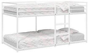 Letto A Castello Senza Materasso Bianco 100x200 Cm İn Acciaio /