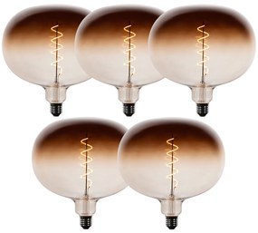 Set di 5 lampadine LED E27 dimmerabili G220 marroni 4,9W 130 lm 1800K