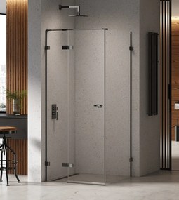 New Trendy Eventa Black Chrome box doccia 120x100 cm rettangolare nero lucida/vetro trasparente EXK-6162