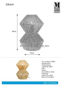 Lampada da tavolo Natura Straw - Markslöjd