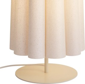 Lampada da terra Japandi beige con paralume in tessuto 95 cm 2 luci - Jenni