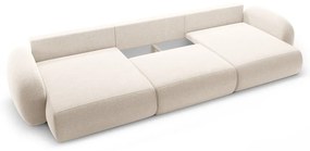 Divano angolare color crema allungabile/con contenitore (a U) con rivestimento in ciniglia Tonale – Cosmopolitan Design