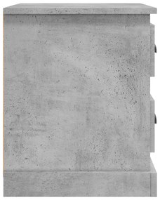Comodino Grigio Cemento 39x39x47,5 cm in Legno Multistrato