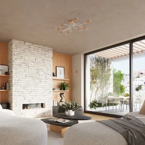 Sollux SL.1664 - Applique TIMBO 1xE27/15W/230V bianco/beige/faggio