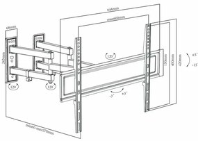 Nedis TVWM5350BK - Supporto da parete per TV Full Motion 30-70”