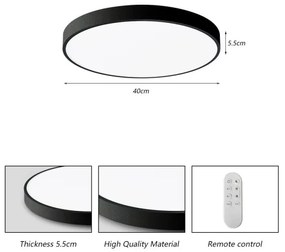 Immax NEO 07248L-Luce LED dimmerabile SEMPLICI 36W/230V Wi-Fi Tuya nero +RC