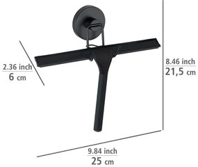 WENKO 24731100-Raschietto per doccia VACUUM-LOC rotondo nero 24,5x25 cm