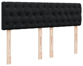 Giroletto a molle con materasso nero 140x190 cm in velluto