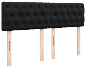 Giroletto a molle con materasso nero 140x190 cm in velluto