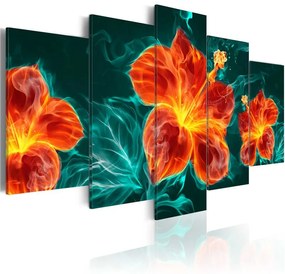 Quadro Flaming Lily  Colore Nero, Dimensioni e Misure 100x50