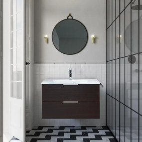 Mobile sottolavabo e lavabo Madeo per vasca centrale rovere ribbeck L 80 x H 48 x P 45 cm, 2 ante