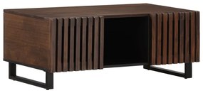 Tavolino Da Salotto Marrone 100x55x40 Cm İn Massello Di Mango /