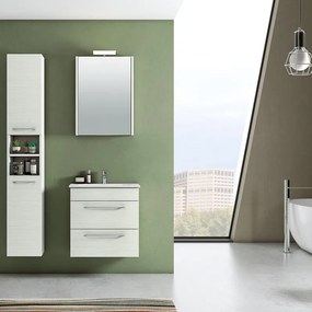 Mobile bagno sospeso con lavabo Giò L 61 x H 61.5 x P 40 cm Aralie 2 cassetti per vasca centrale