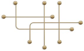 Attaccapanni da parete color oro in metallo Dama - Kalune Design