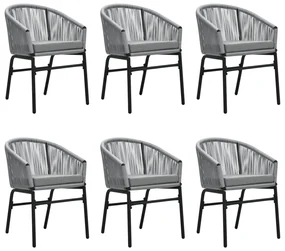 Set da pranzo da giardino 7 pz grigio