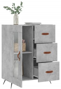 Credenza grigio cemento 69,5x34x90 cm in legno multistrato