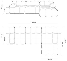 Divano angolare componibile verde in tessuto bouclé (angolo destro) Bellis - Micadoni Home
