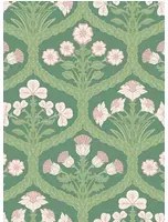 Cole & Son Carta da parati Floral Kingdom - Ballet Slipper & Leaf Green on Forest