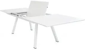 Tavolo rettangolare Zante allungabile 200/300 x 110 in alluminio, Bianco