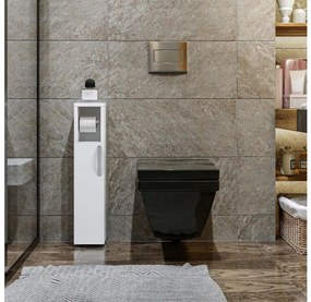 Mobiletto con porta carta igienica STAR 65x15 cm bianco