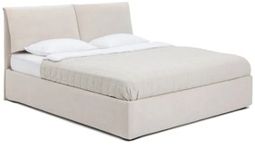 Letto matrimoniale imbottito beige con contenitore e rete inclusi 180x200 cm Thessa Pillow – Bonami Selection