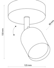 Faretto da parete TOP 1xGU10/10W/230V nero/oro